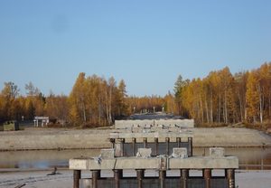 Строительство мостового перехода через р.Чыбыда на км 614 автомобильной дороги «Вилюй». Республика Саха (Якутия)