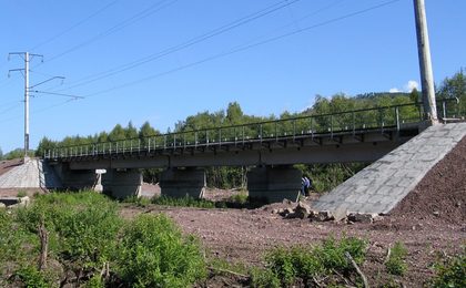 Капитальный ремонт моста на 255 км ПК 4 линии Междуреченск—Абакан Красноярской железной дороги